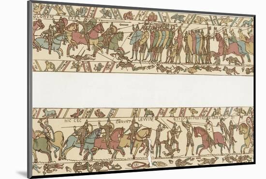 Bayeux Tapestry: Battle of Hastings the Norman Horsemen Charge the English Infantry-null-Mounted Photographic Print