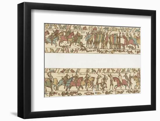 Bayeux Tapestry: Battle of Hastings the Norman Horsemen Charge the English Infantry-null-Framed Premium Photographic Print