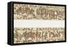 Bayeux Tapestry: Battle of Hastings the Norman Horsemen Charge the English Infantry-null-Framed Stretched Canvas