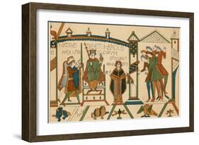 Bayeux Tapestry: Harold is Crowned King of England-null-Framed Photographic Print