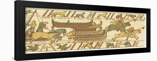 Bayeux Tapestry: The Landing of William's Cavalry-null-Framed Art Print