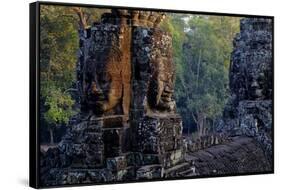 Bayon Temple, Built in 12th to 13th Century by King Jayavarman Vii, Angkor-Nathalie Cuvelier-Framed Stretched Canvas