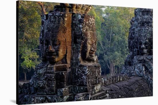 Bayon Temple, Built in 12th to 13th Century by King Jayavarman Vii, Angkor-Nathalie Cuvelier-Stretched Canvas