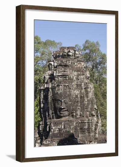 Bayon Temple, Late 12th Century, Buddhist, Angkor Thom, Siem Reap, Cambodia-Robert Harding-Framed Photographic Print