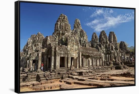 Bayon Temple Ruins, Angkor Thom, Angkor World Heritage Site, Siem Reap, Cambodia-David Wall-Framed Stretched Canvas