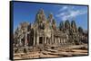 Bayon Temple Ruins, Angkor Thom, Angkor World Heritage Site, Siem Reap, Cambodia-David Wall-Framed Stretched Canvas