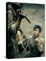 Bayonet Wielding South Vietnamese Soldier Menacing Captured Viet Cong Suspect During Interrogation-Larry Burrows-Stretched Canvas