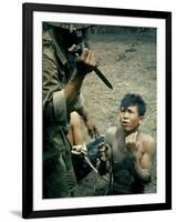 Bayonet Wielding South Vietnamese Soldier Menacing Captured Viet Cong Suspect During Interrogation-Larry Burrows-Framed Photographic Print