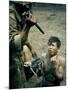 Bayonet Wielding South Vietnamese Soldier Menacing Captured Viet Cong Suspect During Interrogation-Larry Burrows-Mounted Photographic Print