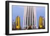 Bayterek Tower with the Golden Towers, Astana, Kazakhstan-Keren Su-Framed Photographic Print