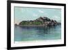 Bayview of Alcatraz Island and Prison - San Francisco, CA-Lantern Press-Framed Art Print