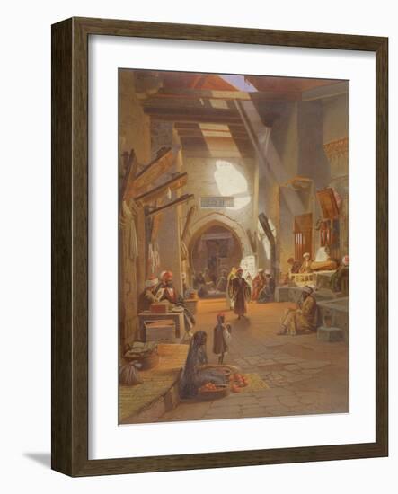 Bazaar at Girgah, One of 24 Illustrations Produced by G.W. Seitz, Printed C.1873-Carl Friedrich Heinrich Werner-Framed Giclee Print