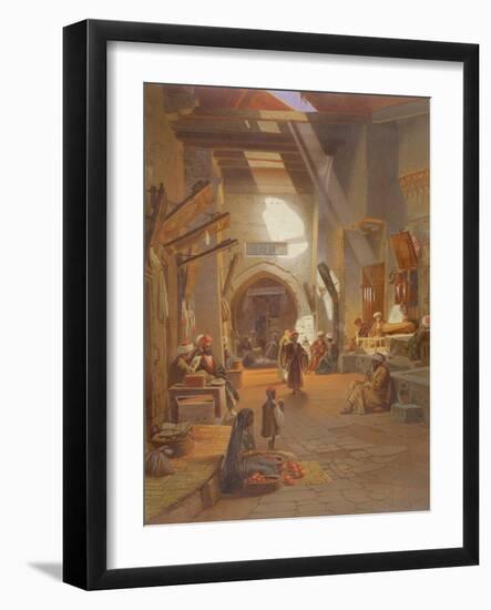 Bazaar at Girgah, One of 24 Illustrations Produced by G.W. Seitz, Printed C.1873-Carl Friedrich Heinrich Werner-Framed Giclee Print