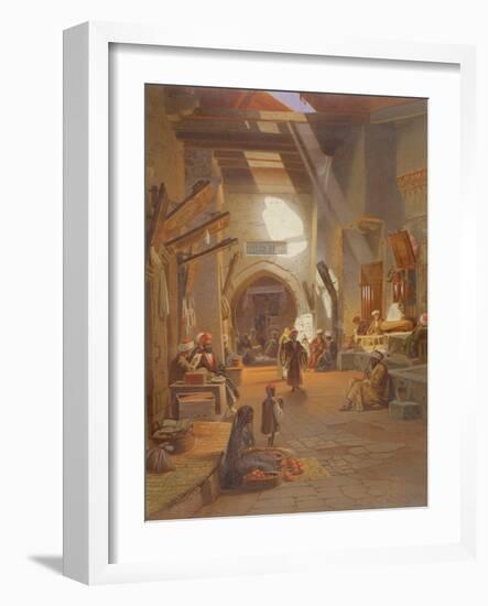 Bazaar at Girgah, One of 24 Illustrations Produced by G.W. Seitz, Printed C.1873-Carl Friedrich Heinrich Werner-Framed Giclee Print