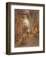 Bazaar at Girgah, One of 24 Illustrations Produced by G.W. Seitz, Printed C.1873-Carl Friedrich Heinrich Werner-Framed Giclee Print