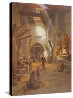 Bazaar at Girgah, One of 24 Illustrations Produced by G.W. Seitz, Printed C.1873-Carl Friedrich Heinrich Werner-Stretched Canvas