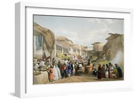 Bazaar at Kabul During the Fruit Season, First Anglo-Afghan War, 1838-1842-James Atkinson-Framed Giclee Print