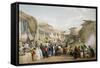 Bazaar at Kabul During the Fruit Season, First Anglo-Afghan War, 1838-1842-James Atkinson-Framed Stretched Canvas