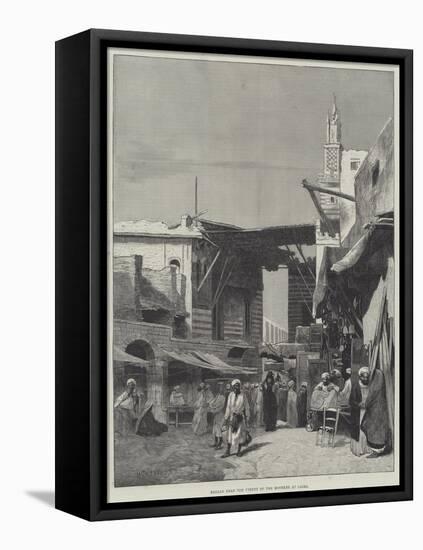 Bazaar Near the Street of the Mooskee at Cairo-Charles Auguste Loye-Framed Stretched Canvas