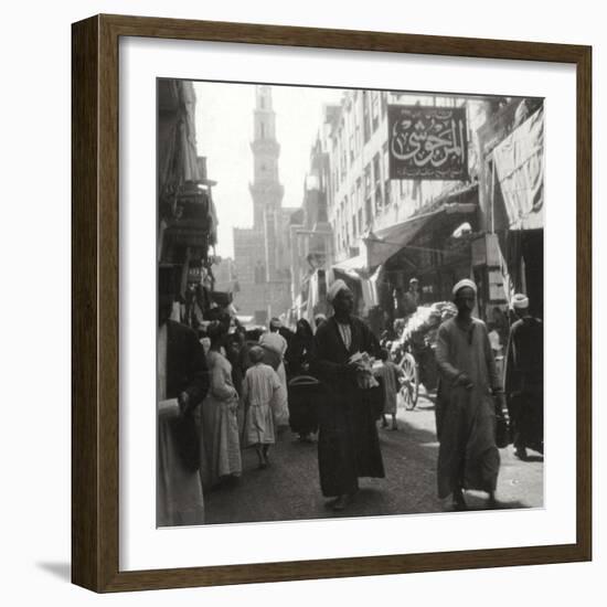 Bazaar of El Ghoria, Cairo, Egypt, 20th Century-J Dearden Holmes-Framed Photographic Print