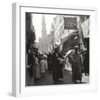 Bazaar of El Ghoria, Cairo, Egypt, 20th Century-J Dearden Holmes-Framed Photographic Print