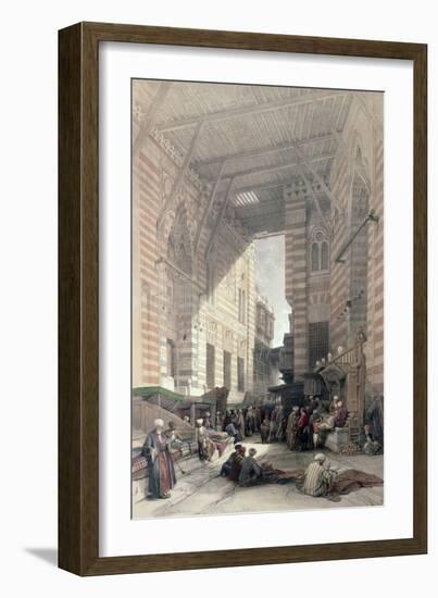 Bazaar of the Silk Merchants, Cairo, from "Egypt and Nubia," Vol.3-David Roberts-Framed Giclee Print