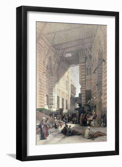 Bazaar of the Silk Merchants, Cairo, from "Egypt and Nubia," Vol.3-David Roberts-Framed Giclee Print
