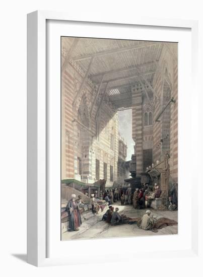 Bazaar of the Silk Merchants, Cairo, from "Egypt and Nubia," Vol.3-David Roberts-Framed Giclee Print