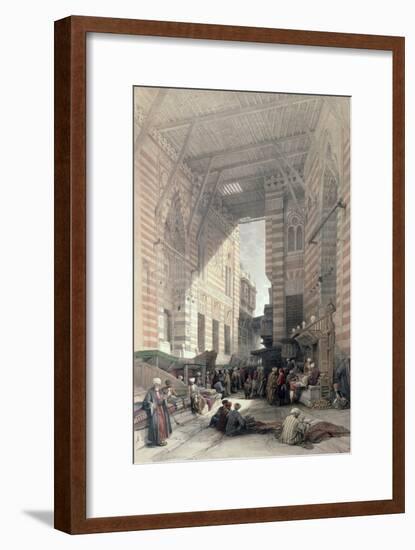 Bazaar of the Silk Merchants, Cairo, from "Egypt and Nubia," Vol.3-David Roberts-Framed Giclee Print