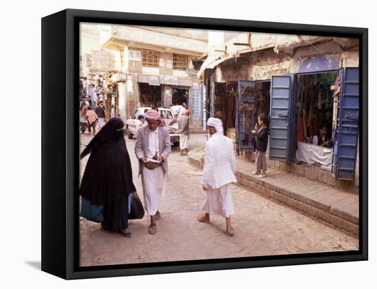 Bazaar, Old Town, Sana'A, Republic of Yemen, Middle East-Sergio Pitamitz-Framed Stretched Canvas