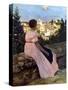 Bazille: Pink Dress, 1864-Frederic Bazille-Stretched Canvas