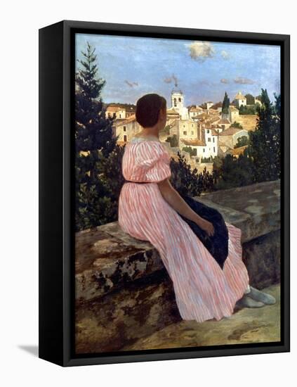 Bazille: Pink Dress, 1864-Frederic Bazille-Framed Stretched Canvas