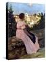 Bazille: Pink Dress, 1864-Frederic Bazille-Stretched Canvas