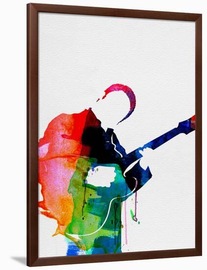 BB King Watercolor-Lora Feldman-Framed Art Print