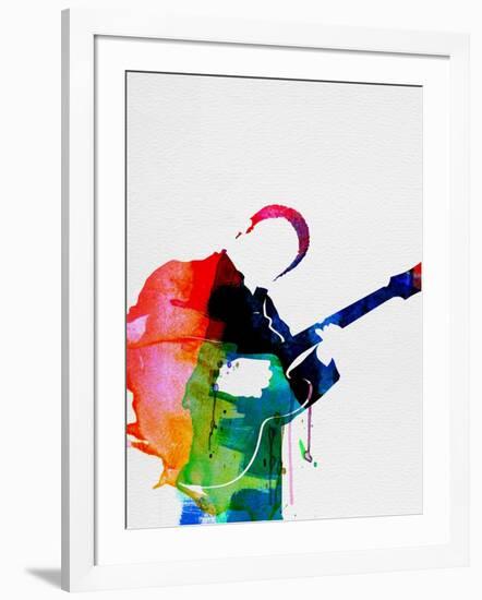 BB King Watercolor-Lora Feldman-Framed Art Print