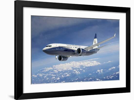 BBJ MAX 8 based on the 737 MAX 8-null-Framed Art Print