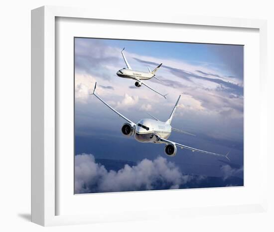 BBJ MAX 8 based on the 737 MAX 8-null-Framed Art Print