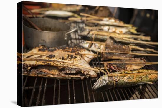 Bbq Stalls at Crab Market, Kep, Kep Province, Cambodia, Indochina, Southeast Asia, Asia-Ben Pipe-Stretched Canvas