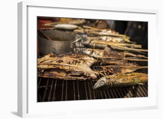 Bbq Stalls at Crab Market, Kep, Kep Province, Cambodia, Indochina, Southeast Asia, Asia-Ben Pipe-Framed Photographic Print