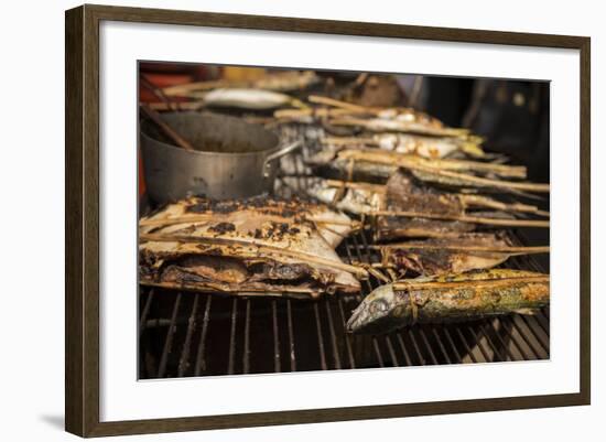 Bbq Stalls at Crab Market, Kep, Kep Province, Cambodia, Indochina, Southeast Asia, Asia-Ben Pipe-Framed Photographic Print