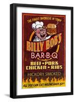 BBQ - Vintage Sign-Lantern Press-Framed Art Print