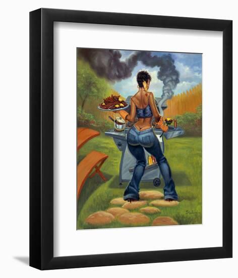 BBQ-Sterling Brown-Framed Art Print