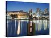 BC Place Stadium and Residential City Buildings, False Creek, Vancouver, British Columbia, Canada-Christian Kober-Stretched Canvas