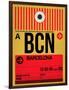 BCN Barcelona Luggage Tag 1-NaxArt-Framed Art Print