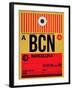 BCN Barcelona Luggage Tag 1-NaxArt-Framed Art Print