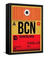 BCN Barcelona Luggage Tag 1-NaxArt-Framed Stretched Canvas