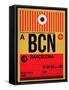 BCN Barcelona Luggage Tag 1-NaxArt-Framed Stretched Canvas