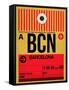 BCN Barcelona Luggage Tag 1-NaxArt-Framed Stretched Canvas