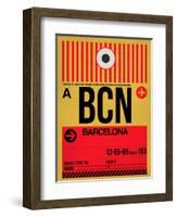 BCN Barcelona Luggage Tag 1-NaxArt-Framed Art Print