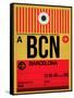 BCN Barcelona Luggage Tag 1-NaxArt-Framed Stretched Canvas